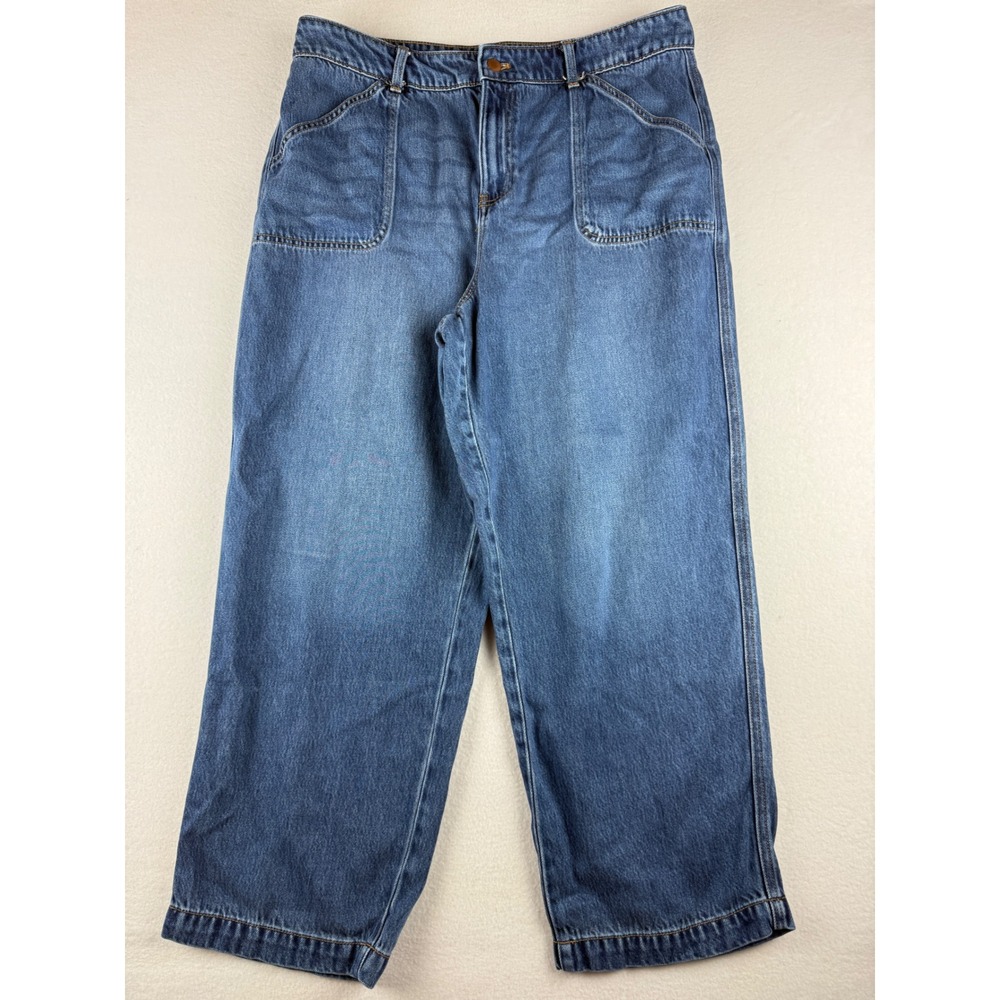 Talbots Summerweight Wide Leg Tencel Jeans Franklin Wash Blue Size 14 Denim